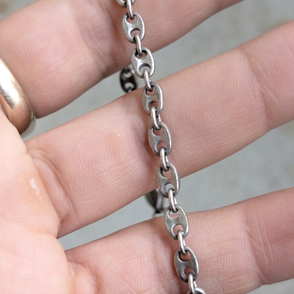 Vintage Milor Sterling Silver Bracelet Anchor Mariner Gucci 7.2y Italy Chain - Picture 11 of 13